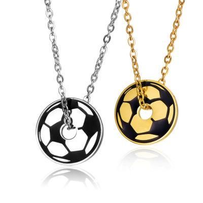 Stainless Steel Titanium Steel Football Men&prime;s Fashion Casting Necklace Pendant