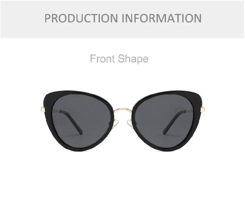 High Quality Fashion Sunglasses Acetate and Metal Mixed Sunshades for Ladies