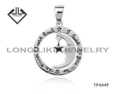 New Arrival Sterling Silver Jewelry Hotselling Engraved Word Pendant