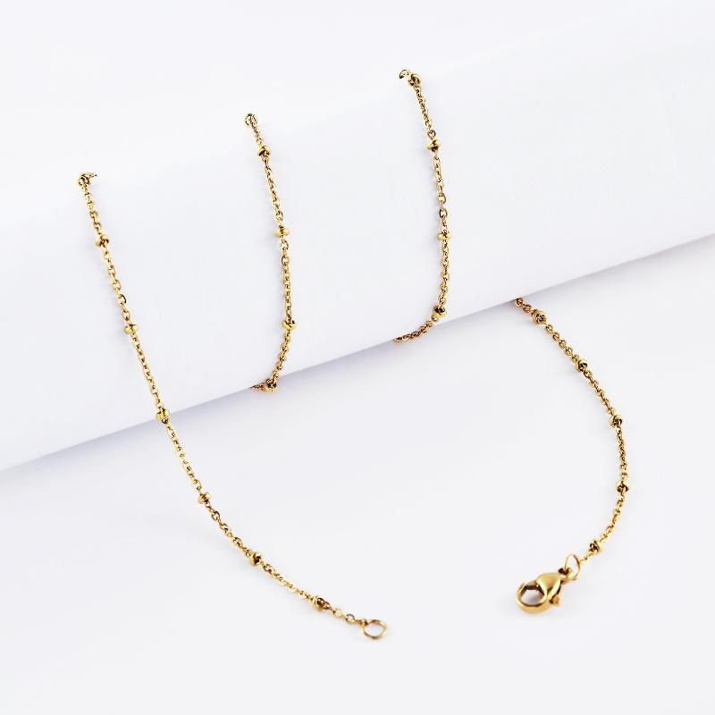 Custom Fashion Accessories Stainless Steel Cut Rolo Round Link Bead Necklace Bracelet Anklet Jewelry for Design