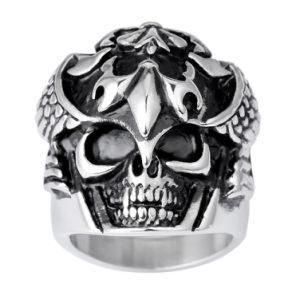 Punk Skeleton Hand Ring Mens Motorcycle Claddagh Skull Pinky Rings