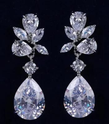 Wedding Bridal CZ Earring Jewelry, Bridesmaid Earring Jewelry, Rose Gold Earring Jewelry