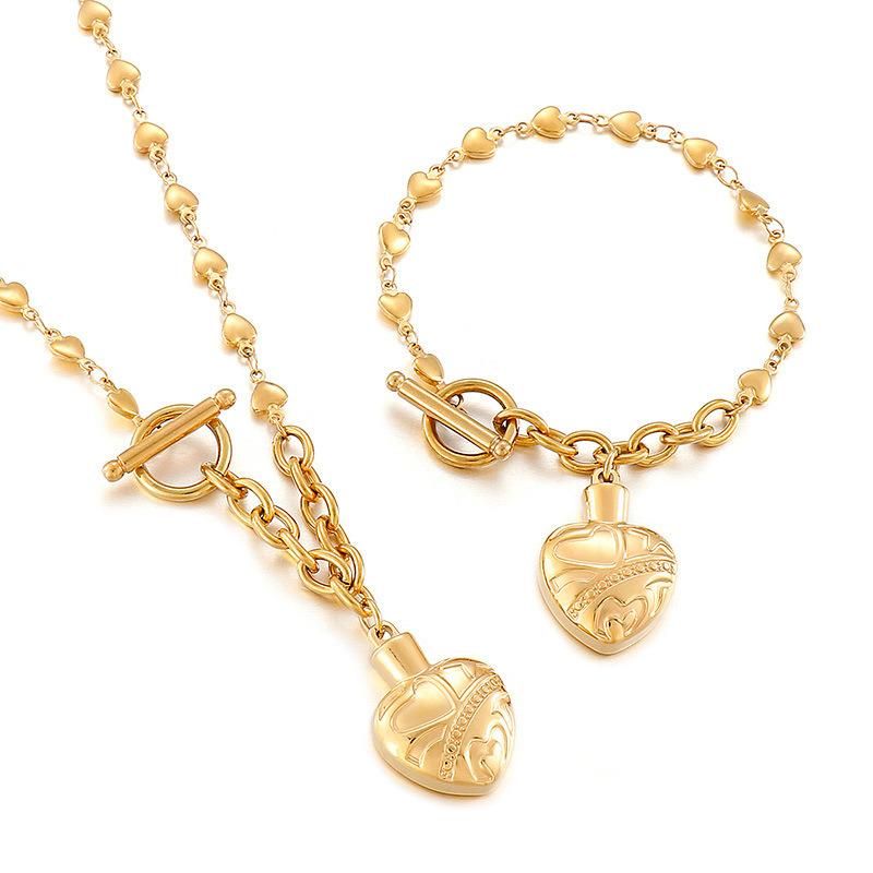 Manufacturer High Quality Custom Fashion Jewelry Set, Custom jewellery Set Stainless Steel, Women Fashion Heart Necklace Jewelry Set