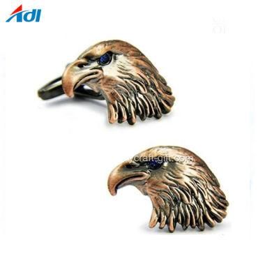 Custom Gold Plating Eagle Head Animal Novelty Metal Shirt Cufflinks
