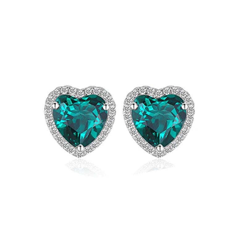 Wholesale 925 Sterling Silver Jewelry Created Gemstone Ruby Earring Jewelry Set