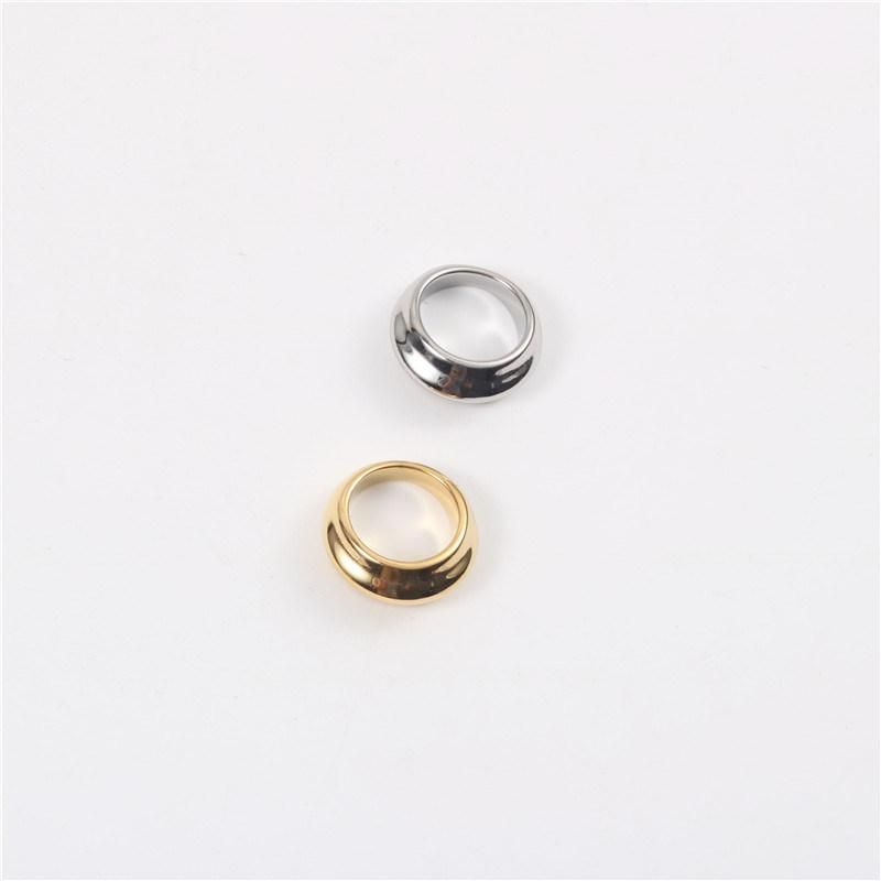 Concave-Convax Fashion Solid Stainless Steel Women Ring Jewelry