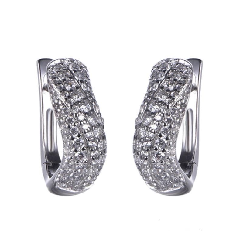 925 Silver and Brass CZ Fashion X Shaped Earring