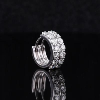 Hot Selling Earring Charm Hoop Earring 925 Silver 2.4mm Moissanite Earrings for Women
