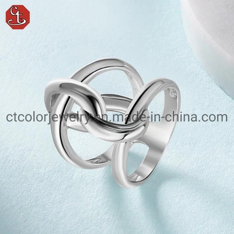 New Design Jewelry Plain Silver Plated 925 Sterling Silver Ring