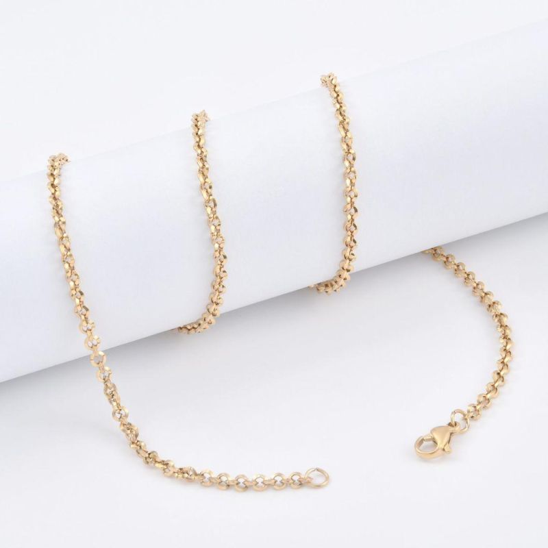 Delicate Gold Plated Stainless Steel Flat Cable Necklace for Layering Wearing