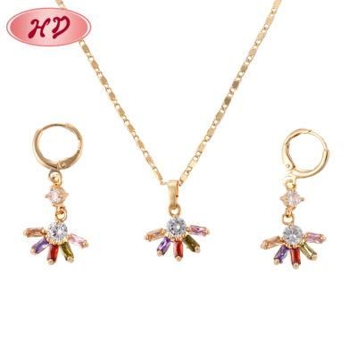 Colorful Crystal 18K Gold Plated Jewelry Set for Women