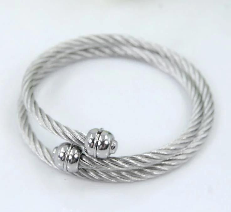 Twisted Wire Opening Bracelet with Metal Ball Bracelet Jewelry