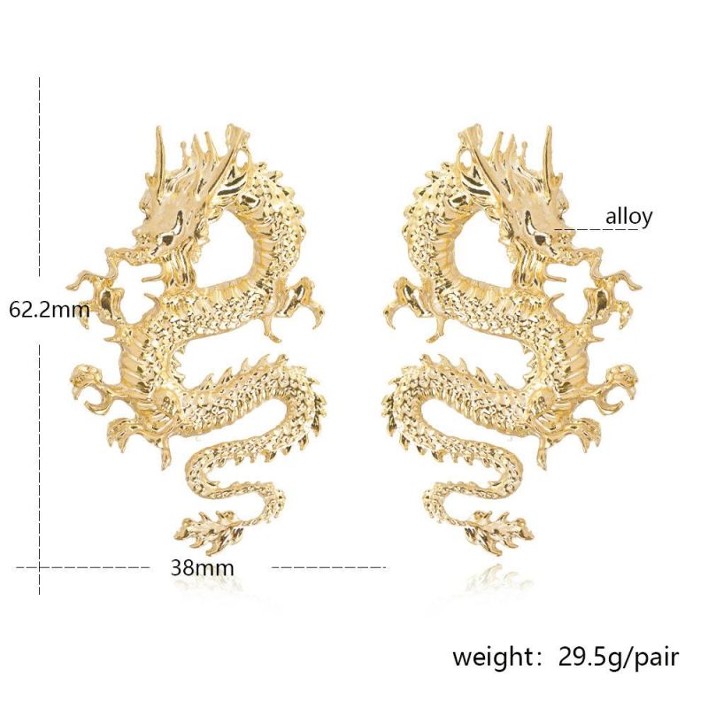 Exaggerated Personality Trend Cool Dragon Earrings Fashion Earrings