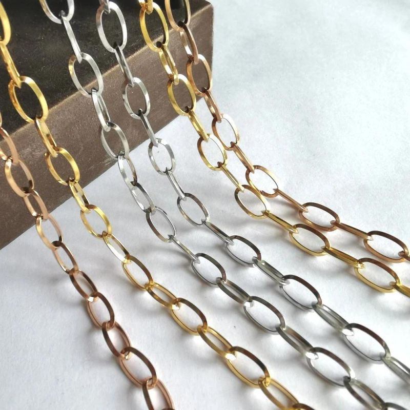 Manufacturer Fashion Polished Oval Triangle Wire Anklet Gold Plated 316L Steel Belcher Rolo Chain Jewelry Bracelet Necklace