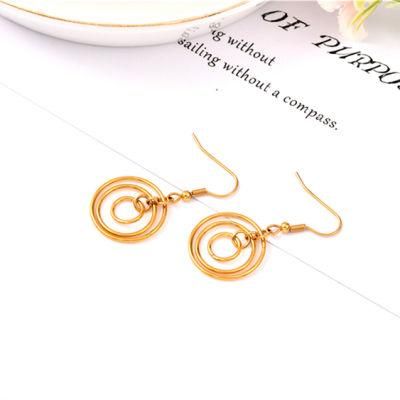 Fashionable Stainless Steel Gold Plated Earring Custom Jewelry Lady Jewel Accessories