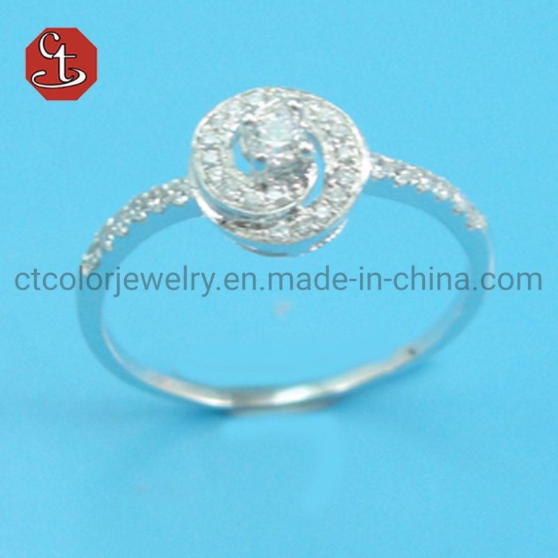 Trendy Diamond Elegant Design Hot Sale Rings For Women Sweet White Zircon Cubic Silver Rings Female Wedding jewelry