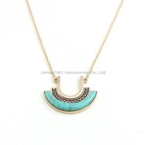 Moon Alloy Pendant Long Necklaces Chain Vintage Jewelry