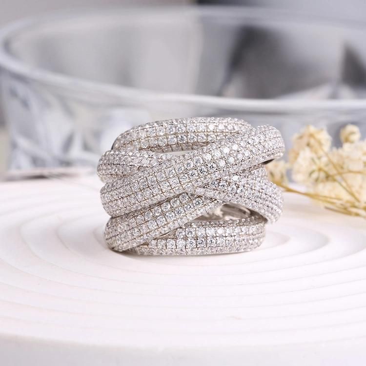 2022 Trendy Fashion Jewelry Fashion Accessories Hip Hop Jewellery Luxury Elegant Cubic Zirconia Moissanite Ring