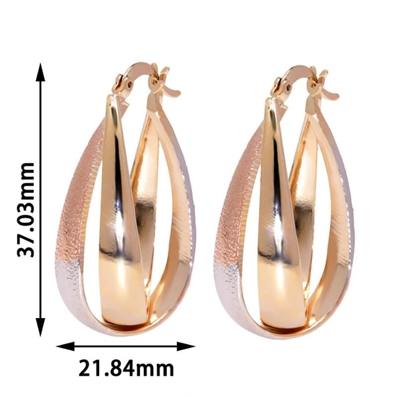 Wholesale Geometric Statement Hypoallergenic Three-Color Earrings