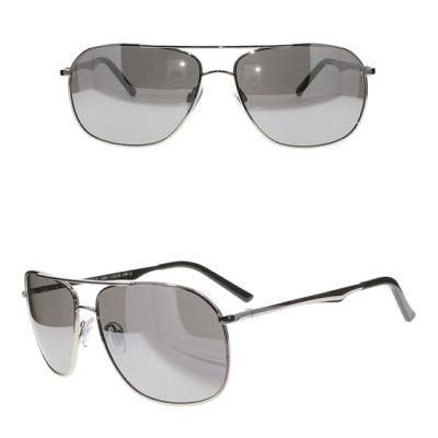 Square Frame Pilot Style Fashion Metal Sunglasses for Men