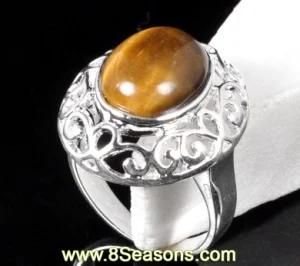 Natural Yellow Tiger Eye Gemstone Ring Size 8, 9.0 Grams (S20001)