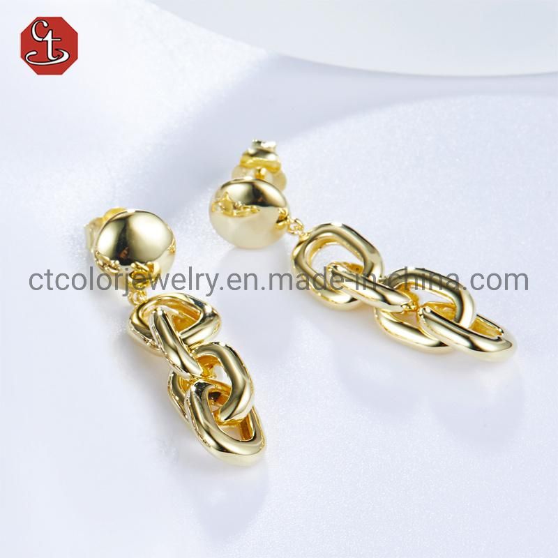Gold plated Fashion Earring Whole sale jewelry 925 silver Earrings for women