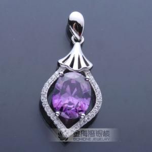 New Design Hot Sale Amethyst Pendants 925 Sterling Silver Pendant