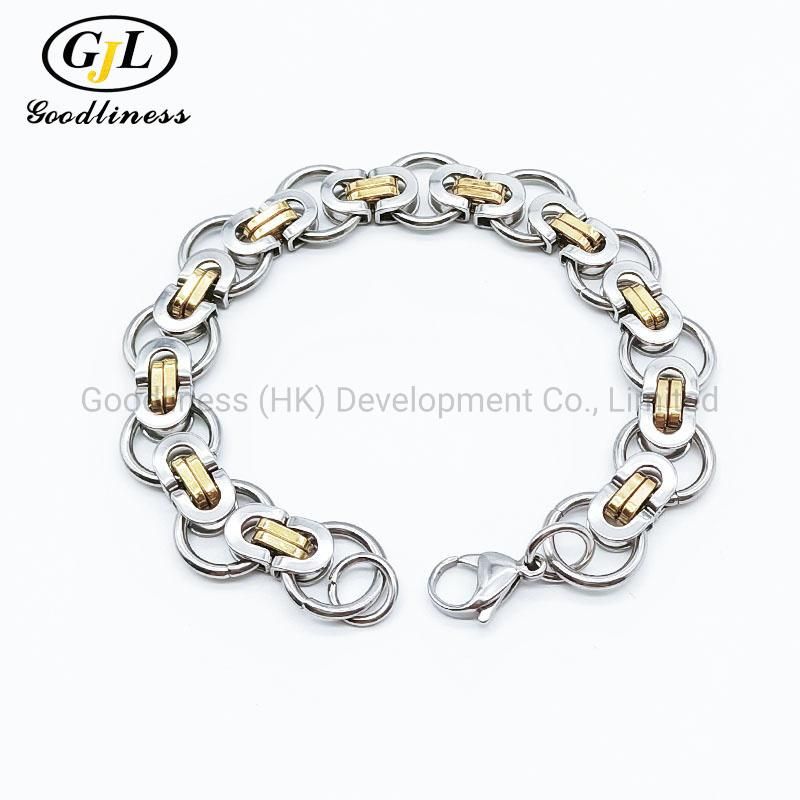 Stainless Steel Creative Personality Regal Gold Men′s Bracelet