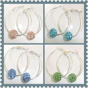 Fashion Earring, Hot Shamballa Beads Earring, New Crystal Beaded Hoop Fashion Earring (3420)