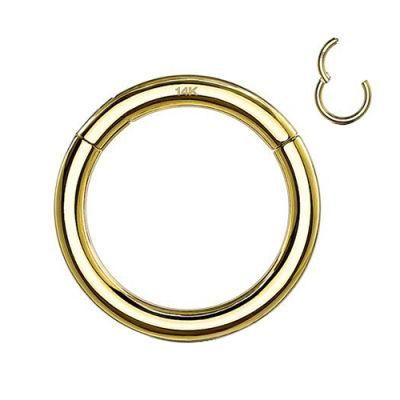 Royal Honer 14karat Solid Gold Yellow Gold Daith Piercing Clicker Hinged Segment Ring Body Piercing Jewelry
