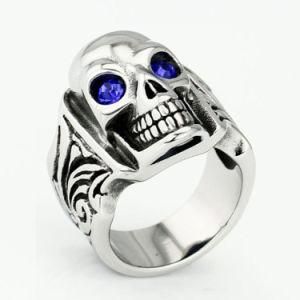 Mens Huge Heavy Skull 316L Stainless Steel Biker Ring