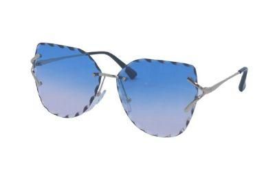 New Design Gradient Rimless Speckled Sunglasses with Large Lenses