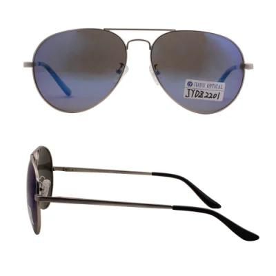 Pilot Double Bridge Driving Polarized Custom Mirror Lenses Metal Sunglasses