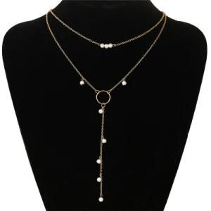 Fashion Long Pearl Necklace Boho Multilayered Pearl Pendant Necklace 2021 Trend Choker Sweater Chain Jewelry for Women