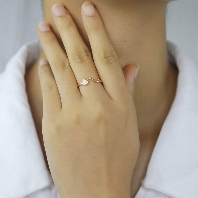 Real 925 Sterling Silver Ring Cute Fox Zircon Exquisite Adjustable Ring Women Wedding Girls Fashion Jewelry Gift