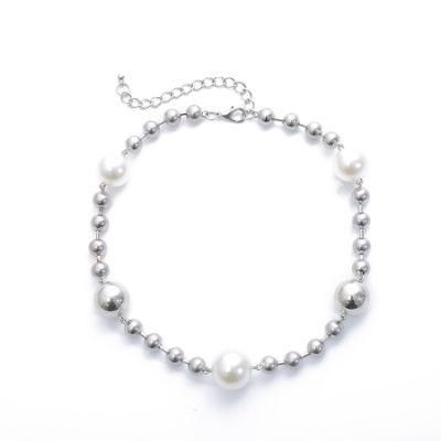 Temperament Fashion Pearl Simple Style Ball Choker Necklace Women Jewelry