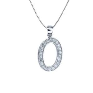 925 Italy Sterling Silver Cute Letter O Shaped Pendant