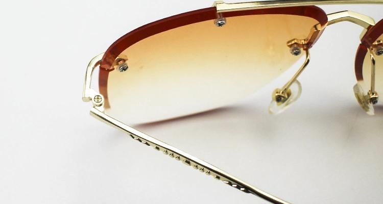 Amazon Hot Selling Stock Top Flat Frameless Women Sunglasses