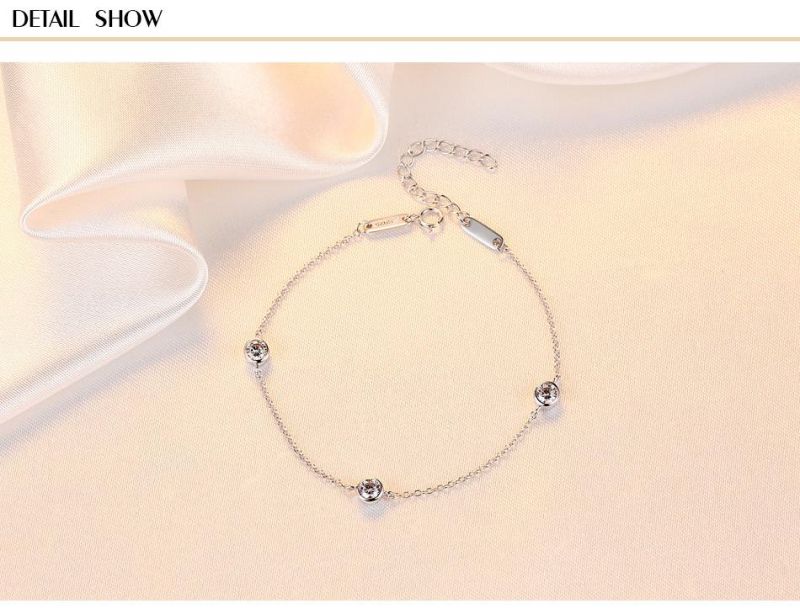 Fashion Jewelry Popular Style Silver Bracelet with Cubic Zircon