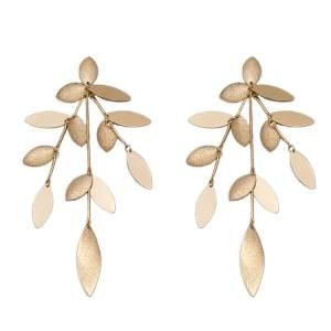 Women Fashion Jewelry Accessories Metal Thin Plate Long Earrings