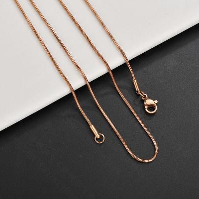 Stainless Steel Round Snake Chain Necklace for Men Women Jewelry