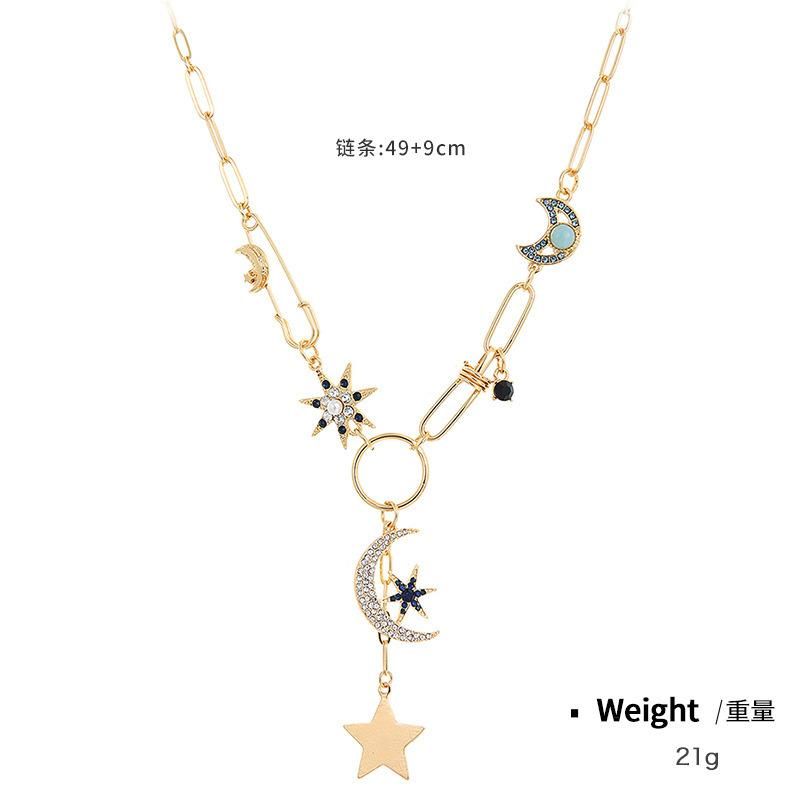 Women′ S Coin Set Diamond Embossed Small Pendant Bib Necklace