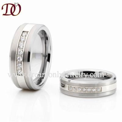 Top Selling Tungsten Carbide Ring with 7 CZ Inlay Fashion Men Ring