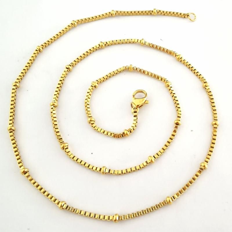 Fashion Jewelry Necklace Box Chain with Beads Made of Stainless Steel for Hot Sale Jewelry Chain