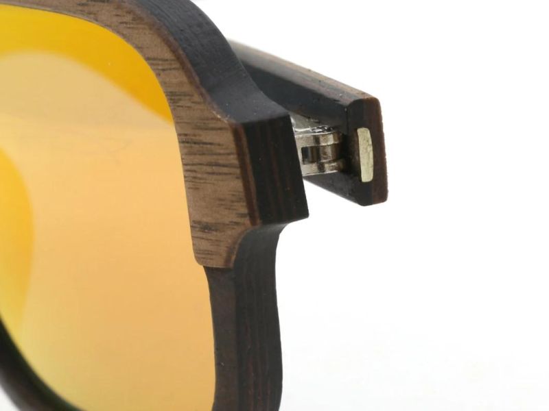 Fashionable Solid Colorful Polarized Lens Black Walnut Wooden Sunglasses