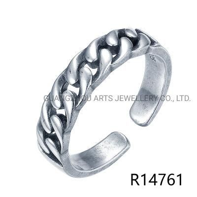 Wholesale 925 Sterling Silver Geometrical Chain Unisex Open Ring