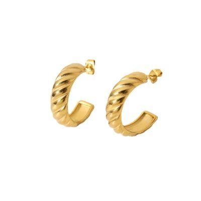 Fashion C Shape Stainless Steel Earrings