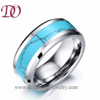 Latest Hot Sale Unisex Turquoise Tungsten Rings Tungsten Turquoise Rings