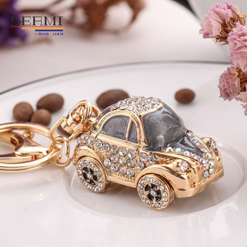 Metal Mini Car Ornament Beetle Car Cartoon Keychain Pendant