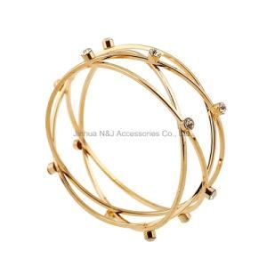 Fashion Stereo Round Bangles Zircon Setting Bangles for Women Elegant Party Jewelry